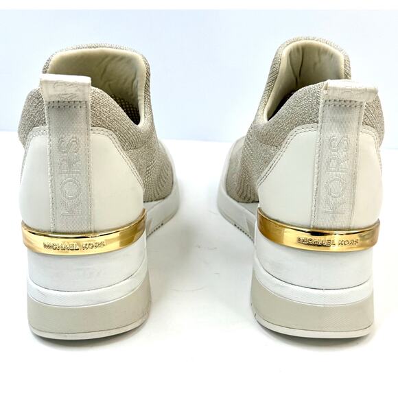 MICHAEL Michael Kors Willis Knit Trainer Wedge Sneakers Size 8M Champagne NWT - Picture 5 of 7